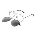 Edwin - Aviator Metal-Gray Clip On Sunglasses for Men & Women